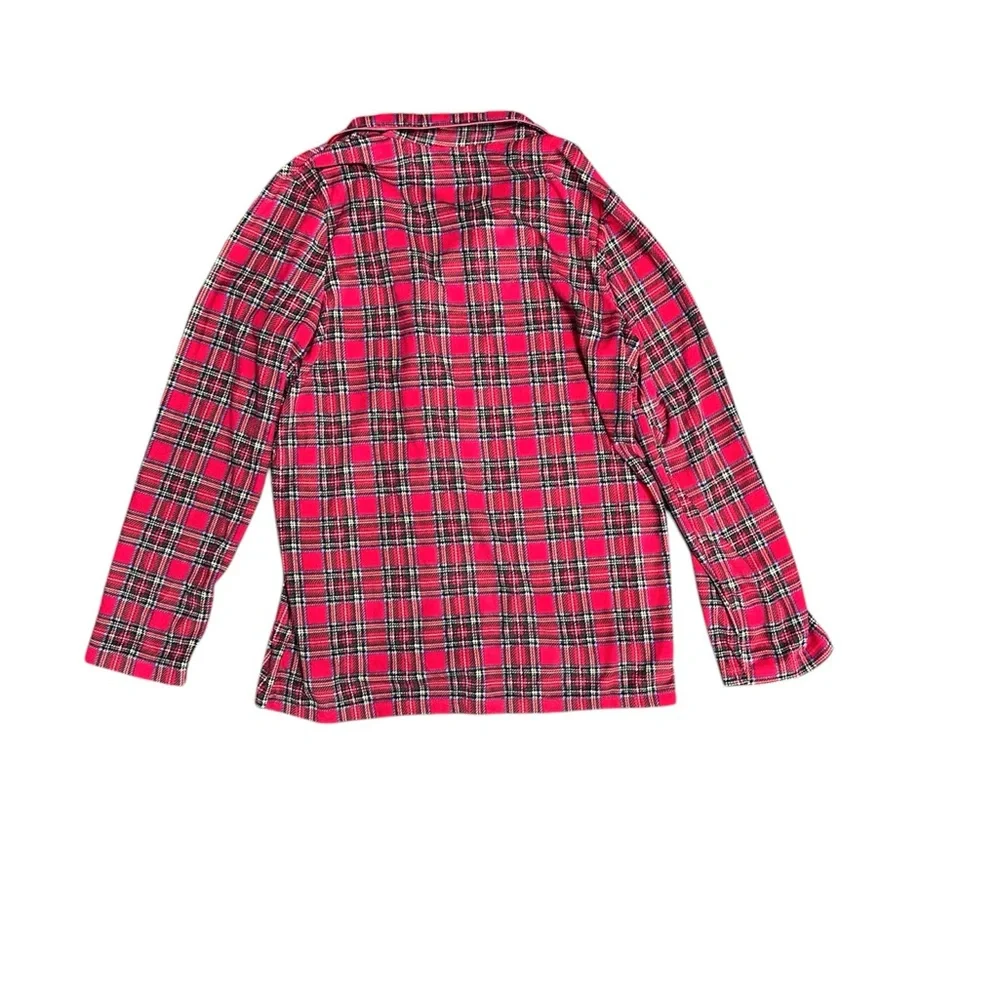 Kenzie size medium Plaid Red button down extremely soft pajama shirt with pocket - Picture 2 of 6